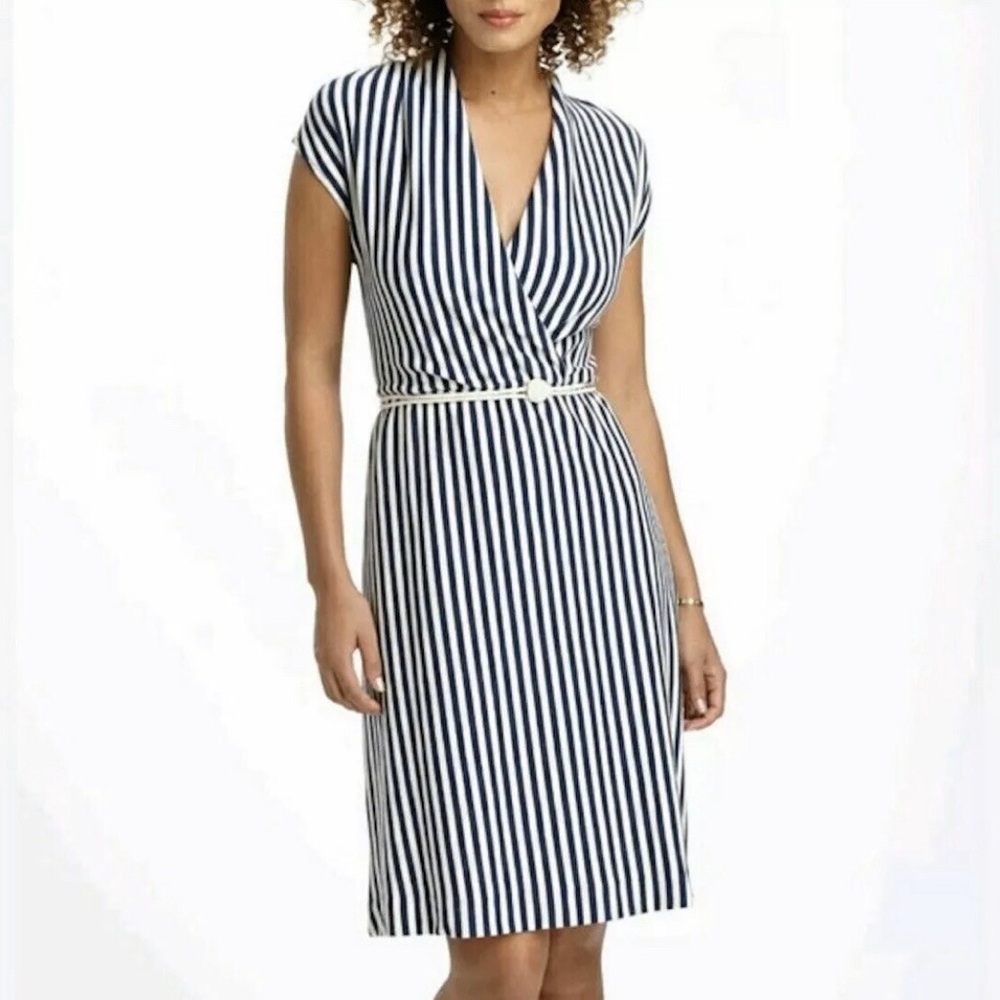 Anthropologie Saturday Sunday Nautical Vertical Stripe‎ Dress Size small Resort